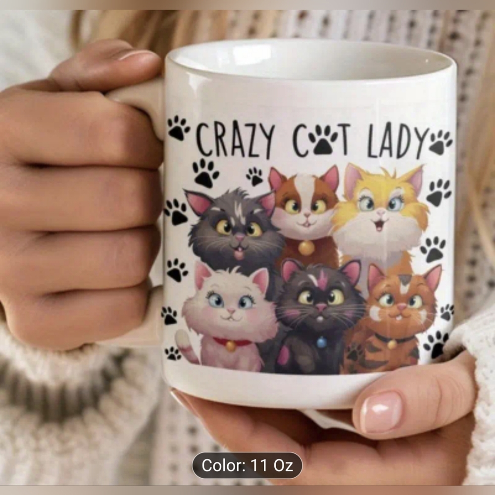 ☕ Crazy Cat Lady Coffee Mug – 11 oz – Cute Cat Lover Gift, T15MIS
